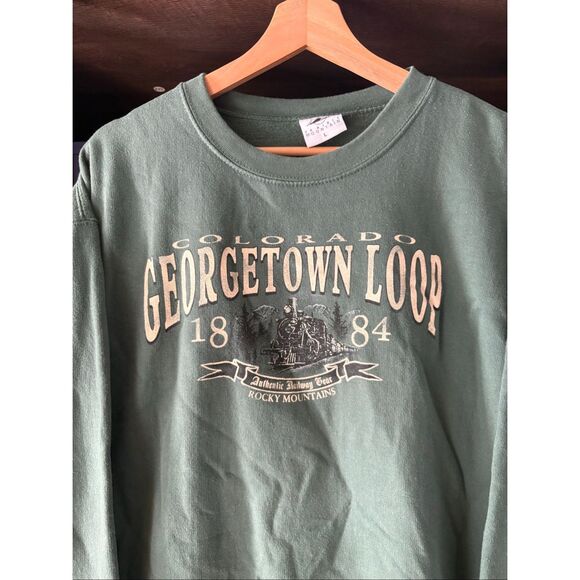 Prairie Mountain Green Colorado Graphic Sweatshirt Size Large - Picture 4 of 5